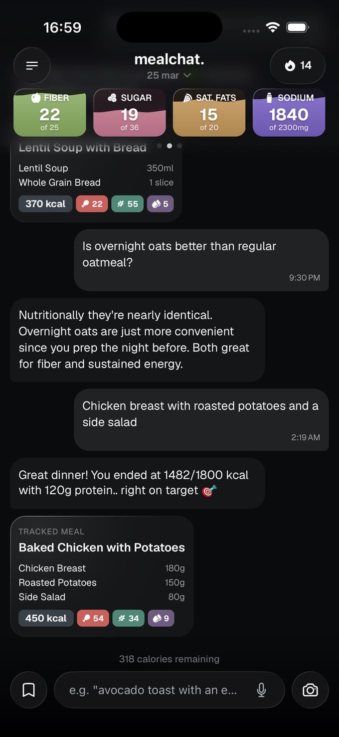 Mealchat beyond-macros screenshot